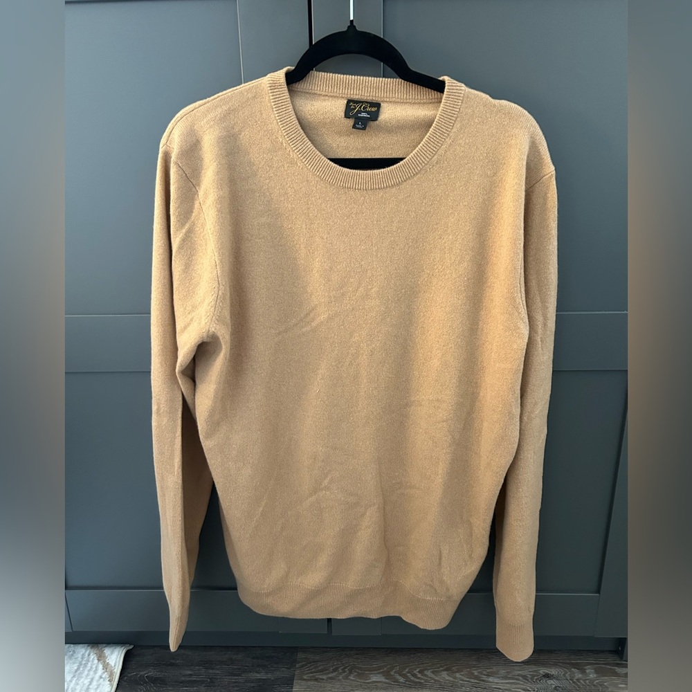 J crew cashmere tan sweater size L